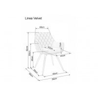 Scaun Tapitat LINEA VELVET Genarom SN Negru/ Bluvel 19